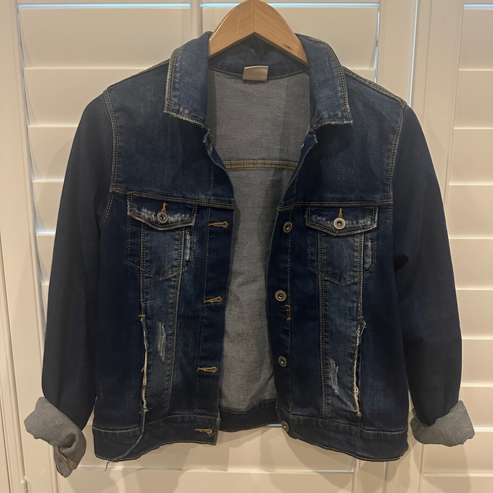 Zara Girls Stylish Dark Blue Denim Jacket Size 13/14
